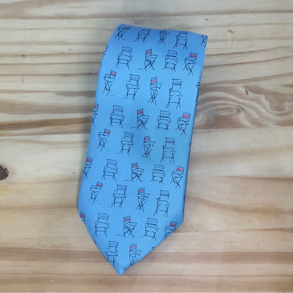 *2/$30* J. McLaughlin Blue Chair Silk Tie